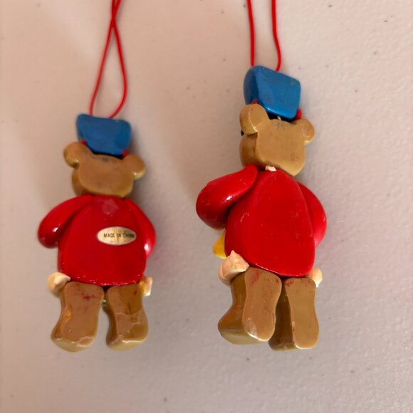 Vintage Teddy Bear Ornaments Instruments Trumpets - Picture 3 of 5